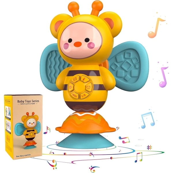 Sugkopp Barnstol Leksak, Baby Musical Toy Yellow Bee Toy Med Musik Och Led-ljus, Spädbarns Light Up Leksaker, Utvecklingsbricka Leksak, Nyfödda Presenter För