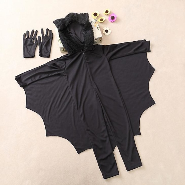 Halloween kostym Barn Jumpsuit Bat Style Cosplay kostymer Scenoverall Storlek:l, Föreslagen höjd:130-140cm