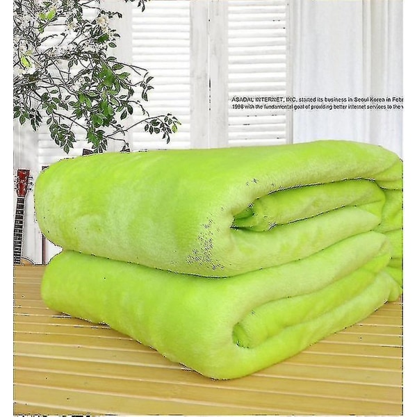 Thermal Flannel Faux Fleece Cover Super Pehmeä Peitto (50x70cm, Fruit Green)