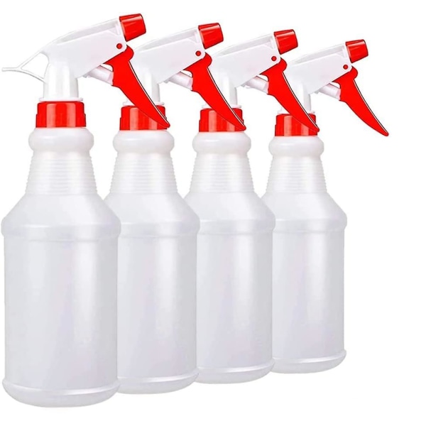 Tomma sprayflaskor (16oz/4pack) - Justerbara sprayflaskor för rengöringslösningar - Inget läckage och tilltäppning - Hdpe sprayflaska för växter, husdjur, blekmedelsspra