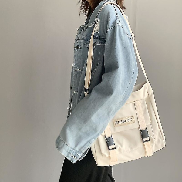 Lerretsveske for kvinner Japansk avdeling Harajuku Windsuit Messenger Bag Kvinnelige koreanske studenter Skuldervesker（grønne）