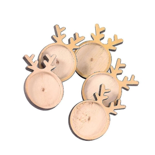 5 st 25 mm Julälg Rund Trä Broschbricka Gör-det-själv-bas Bröstnål Framställning av ramar för handarbete smycken