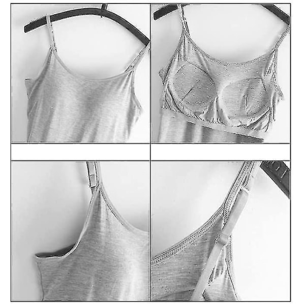 2 In 1 Women's Basic Seamless Camisole Solid Color Spaghetti