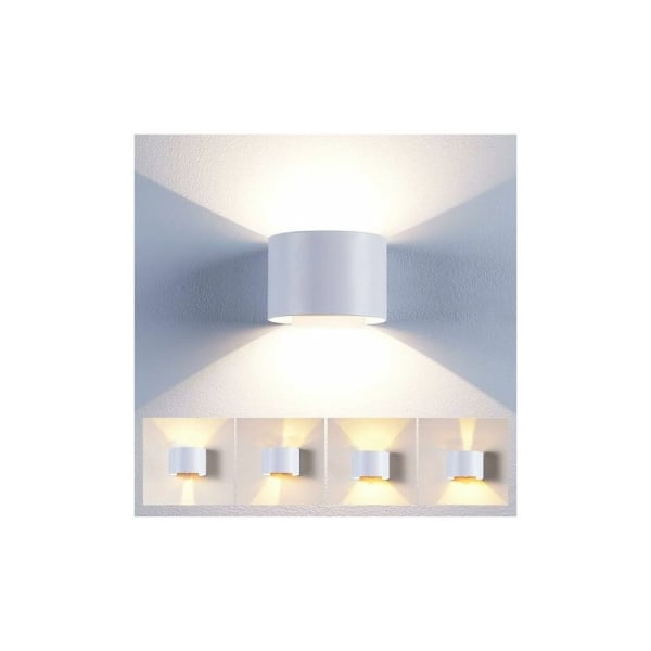 Cham 12W inomhus LED-vägglampa Varmvit Modern Justerbar Vägglampa Upp och Ned Designlampa för Halltrappa Showroom Vardagsrum (Vit)