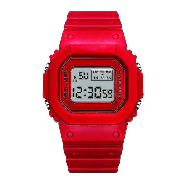 Kids Adults Multifunctional Electronic Digital Watches Waterproof Gifts Red