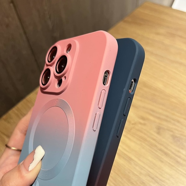 Magnetiskt Iphone13pro Max case[kompatibelt med Magsafe], sött case med gradientfärg för kvinnor och män, mjukt TPU-stötsäkert med case