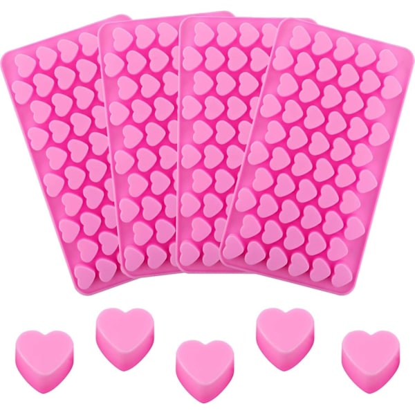 4pack 55 Mini Hearts Silicon Cake Mould Sweet Hearts Silicone Chocolate Cookie Mould Baking Valentine Jelly - -