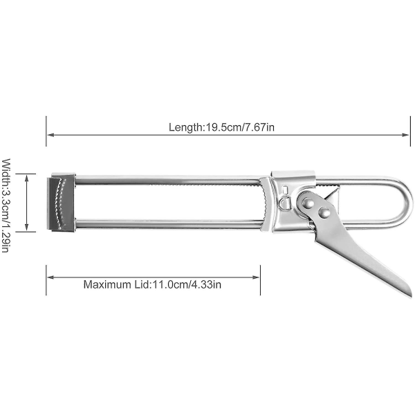 Burköppnare, Köksredskap Multifunktionell Flasköppnare i Rostfritt Stål, Justerbar Burköppnare, Köksgadget