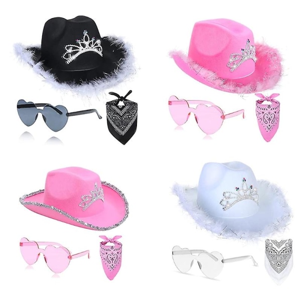 Western Cowboy Hat Pink Cowgirl Hat Style Til Mænd Kvinder Unisex Wear Drop Shipping（Pink）