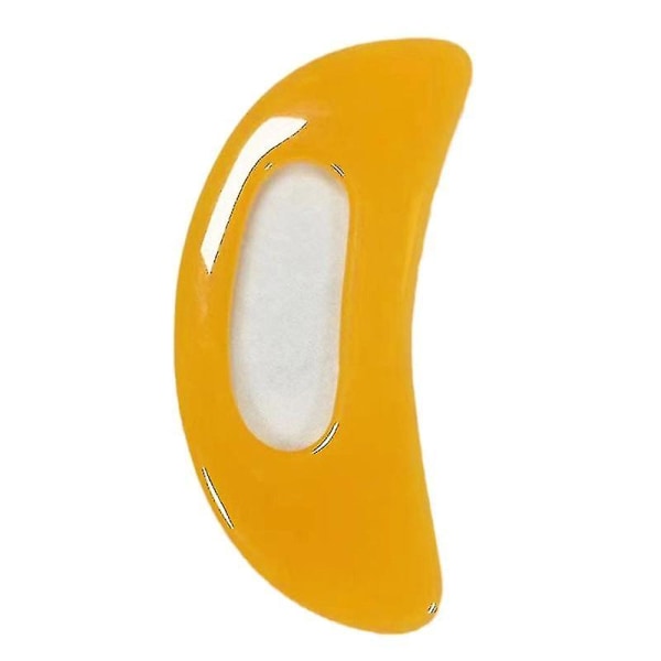 Gua Sha massasjeverktøy med håndtak Lymfedrenasje massasjeapparat skrapebrett (gul)