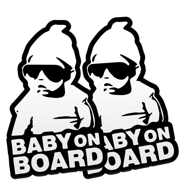 Baby On Board-dekal för bilar (2 st) Baby On Board-skylt Dekal Behövs inte sugkopp eller magneter Starkt självhäftande/borttagbart/reflekterande/vattentätt