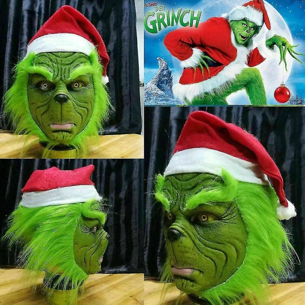 How The Grinch Stole Christmas Mask Xmas Party Cosplay Kostume Funny Dress