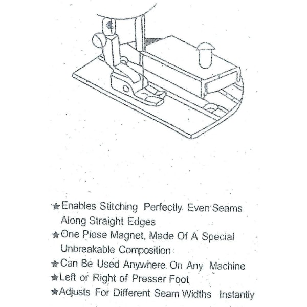 Magnet Magnetisk Sömguide/kant Praktisk Magnetisk Linjal (linjal med knapp)