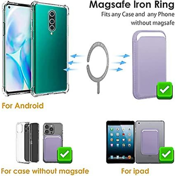 2st (ljuslila) För Magsafe Plånbok Kompatibel med Iphone 13/14 Mini/plus/ pro/max, Rfid-korthållare med Magsafe-magnet