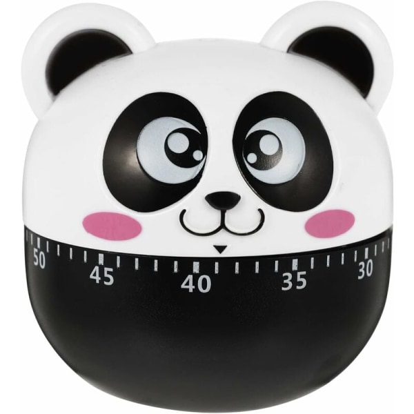 MINKUROW Kökstimer Söt klassrumstimer Pandaformad Mekanisk köksbakning Matlagningstimer 60 minuters påminnelse (svart)