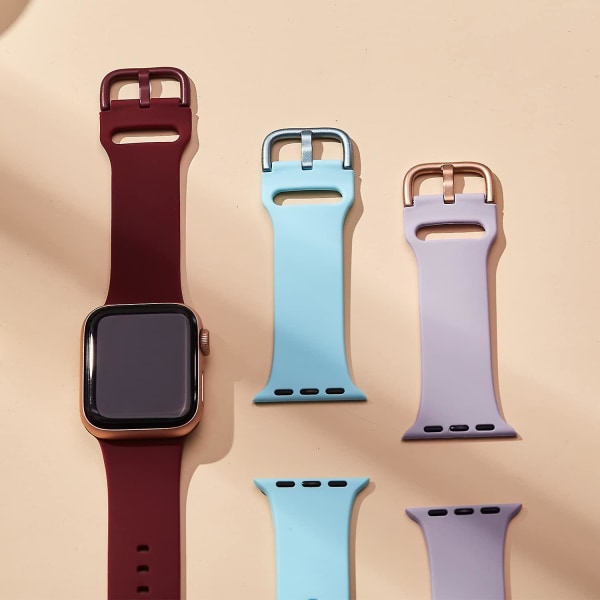 Kompatibel med Apple Watch -band 45 mm 44 mm 42 mm, sportarmband i mjuk silikon Ersättningsrem med klassiskt lås för Iwatch Series Se 7 6 5 4 3 2