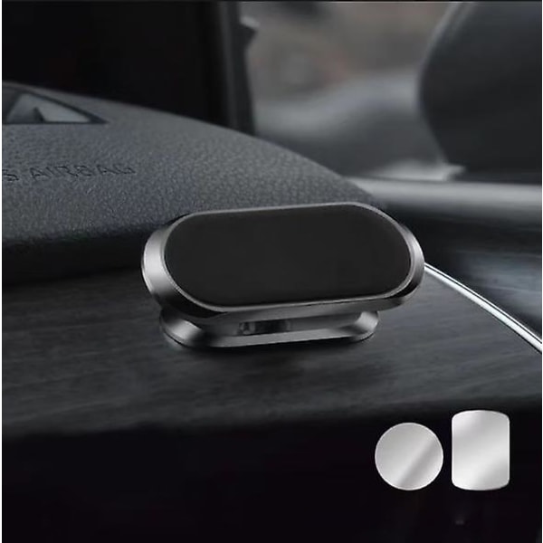 2st svart starkt självhäftande magnetisk biltelefonhållare, magnetisk bilsmartphonehållare 360 ​​rotation, kompatibel med Iphone/samsung/huawei/xiaomi Etc
