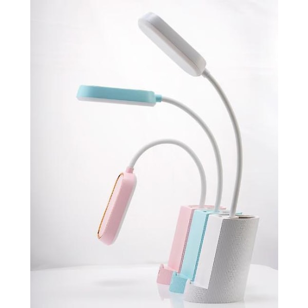 Rosa bordslampa för barn, dimbar Touch LED-bordslampa 3 ljusstyrkanivåer Laddbar Djurbordslampa trådlös, pennhållare och stativ