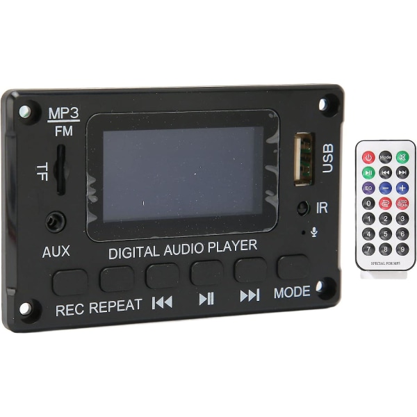 Bluetooth-dekoderkort, Mp3-afkodningskort med LCD-skærm, Mp3-afkodningskort Lydmodul med fjernunderstøttelse Ape Flac Wav Wma Mp3 Flac Lossless
