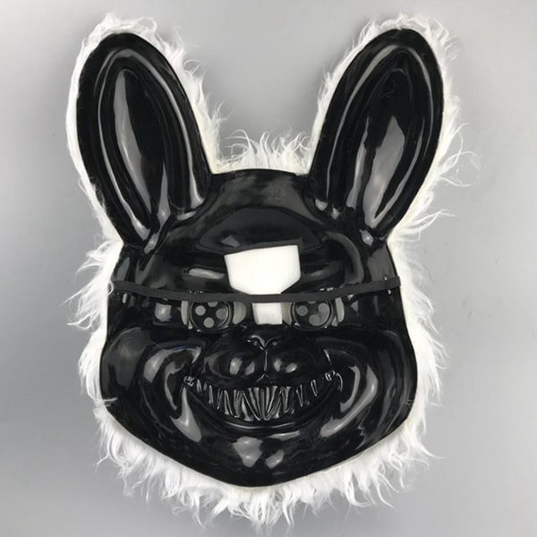 Halloween Bloody Bunny Bear Mask Blodig plysch djurhuvudmask för cosplay maskeradfest Creepy masktillbehör vit