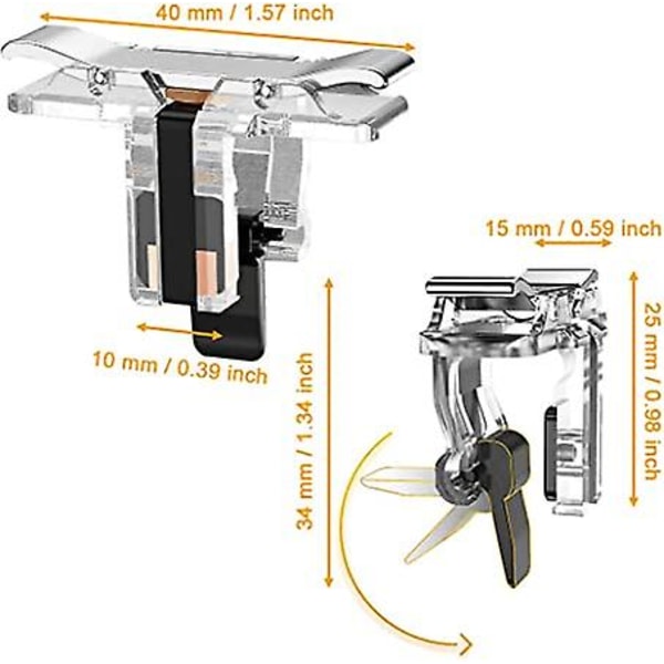 PUBG Mobile Spelkontroller, 2-pack Telefonspelknappar, PUBG Telefonutlösare för Skytte Känslig Styrning Joystick Aim och Eldutlösarknappar för Pub