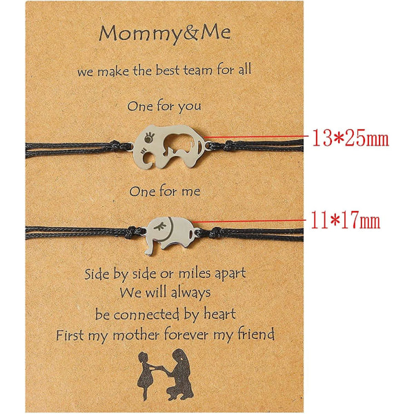 Heytea Mother Daughter Armband For 2,3, For Mom,mommy and Me Heart Matching Wish Armband Set Women Girls - -