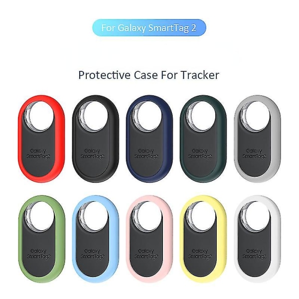 2 stk Ripebestandig silikonbeskyttelsesveske til Samsung Galaxy Smarttag 2 Tag Tracker Holder (svart)