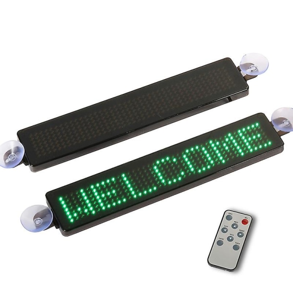 12v Programmable Car Led Display Advertising Scrolling Message Vehicle Taxi Led Window Sign Remote Control With Sucking Disk Green