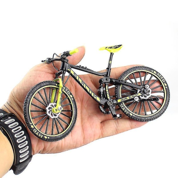 Mini 1:10 legeret cykel skalamodel Desktop Simulering Ornament Finger Mountain Bikes Legetøj (grøn)