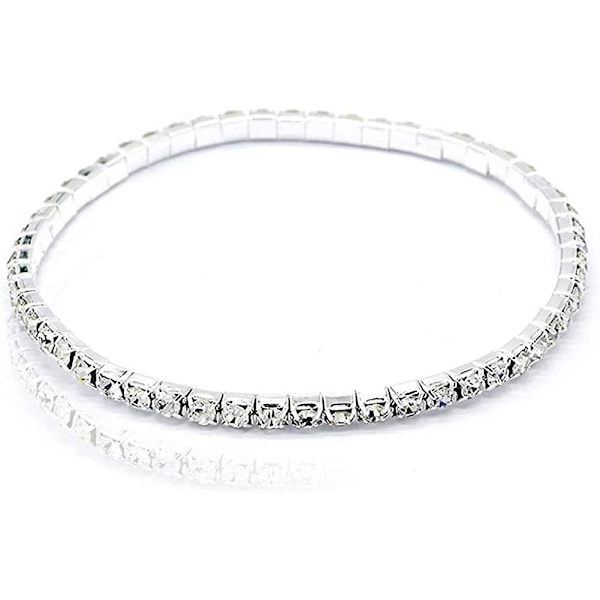 Krystal Ankelkæde Sexy Rhinestone Stræk Ankelkæder Tennis Ankel Elastiske Armbånd Til Kvinder - 1 Række - -