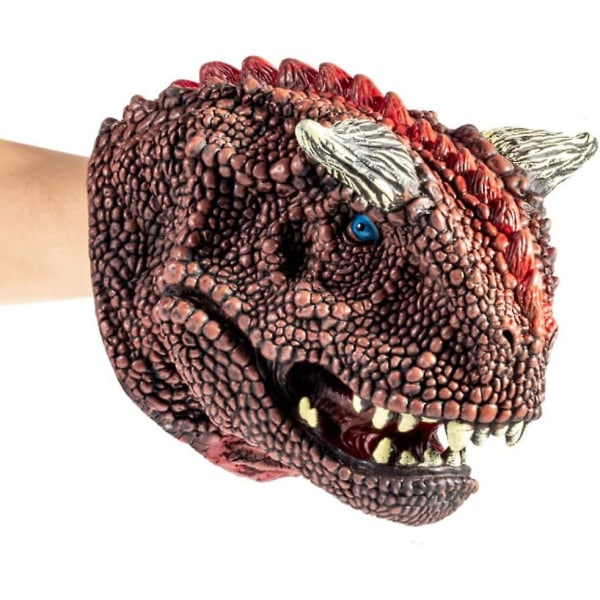 Dinosaur Hånddukker Leke - Realistisk Myk Gummi Dino Head Hanske Leke Gave For Barn Gutter Jenter Carnotaurus