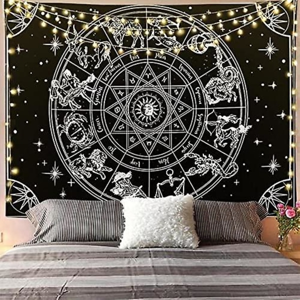 Sun Moon Constellation Tapestry Wall Hanging Witchcraft Decoration Bedroom Small Celestial Psychedelic Tapestry Fabric 95x73cm I