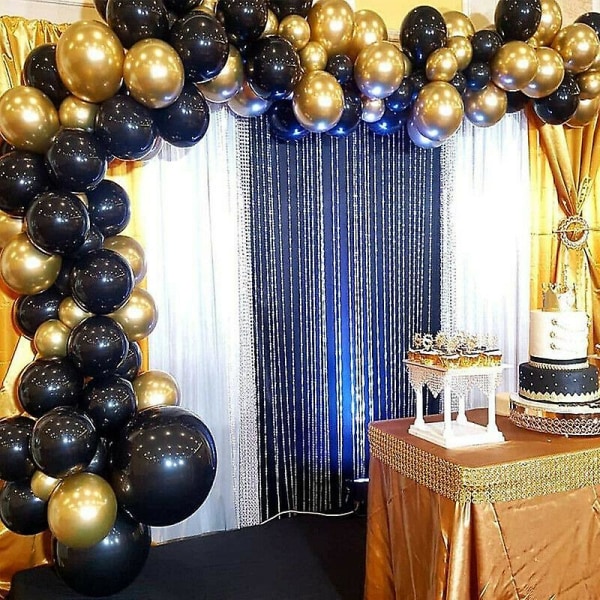 110 stk Chrome Black Gold Ballonger Arch Kit Garland Bursdag Hawaiian Party Dekor