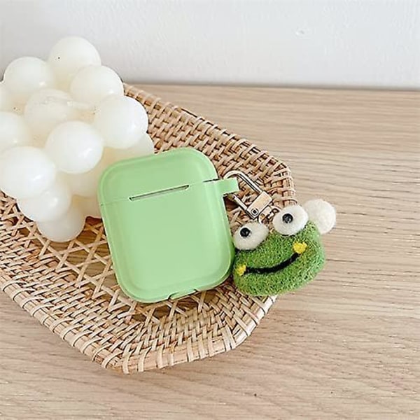 Comfyart Vihreä Pehmeä TPU Kuulokkeiden Kotelo Airpods 1/2:lle, Mukana Söpö Sammakko-riipus, Iskun Kestävä Suojaava Kuulokkeiden Kotelo Tytöille, Naisille ja Miehille, Kuulokkeiden Kotelo