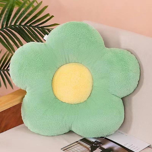 Daisy Blomsterkudde Plush Plyschkudde Sittkudde Kaninkudde Ryggstöd -35*35cm-grön