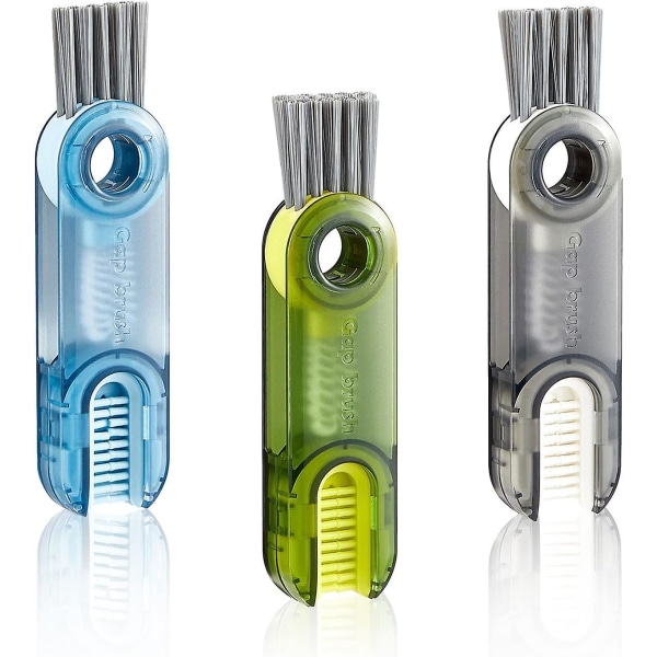 3-pack 3-i-1-koppslock rengöringsborste, multifunktionell liten flasklock detaljborste, liten rengöringsborste, halmrengöringsverktyg för rengöring av amningsbo