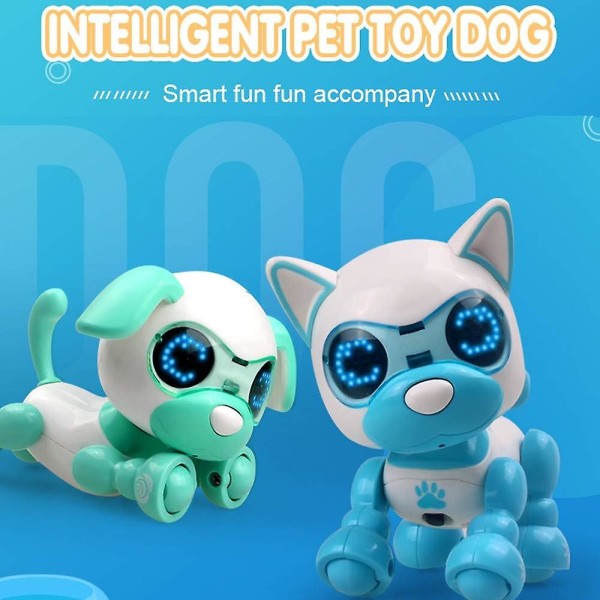 Electronic Pet Dog Interactive Puppy - Uinteractive Smart Puppy Robot Smart Led Puppy reagerer på berøring, gå, synge og morsomme aktiviteter (grønn)