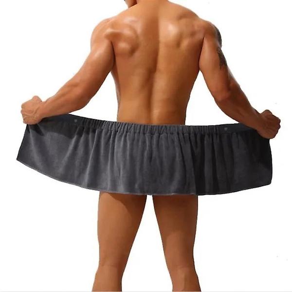 Miesten pehmeä kylpypyyhe lyhyet housut, pehmeä mikrokuituinen uimarantapyyhepeitto (harmaa)