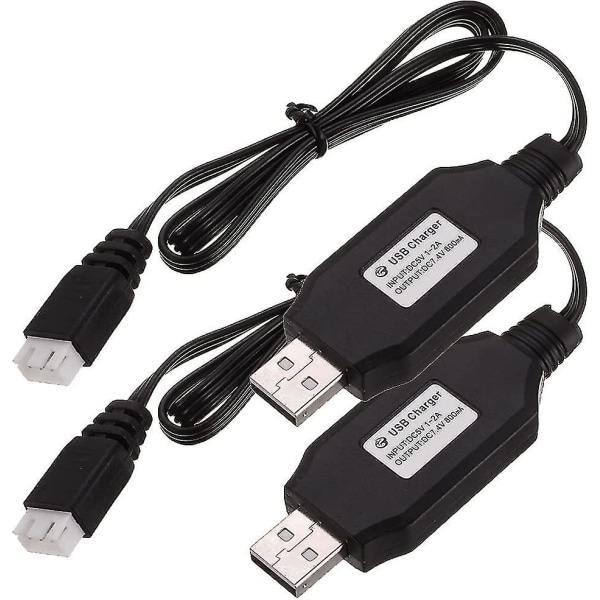 2-pack USB -laddarkabel kompatibel med 7,4v 1a 2s Li-polymerbatteri för Rc- drone/quadcopter/fordon med Xh-3p-kontakt