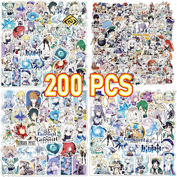 200pcs Genshin Impact Stickers Genshin Impact Sticker Pack Genshin Impact Merch