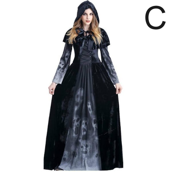 Voksne kvinner Cospaly Wicked Witch Fancy Dress Halloween Fest Kostyme Antrekk Rekvisitt(S）