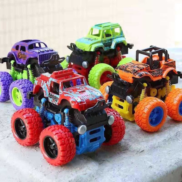 Inertia Stunt Buggy Lelut Pudotuksenkestävät Kitkakäyttöiset ajoneuvot Lelut pojille Tytöille Toddler(Graffiti Stunt Car Keltainen)