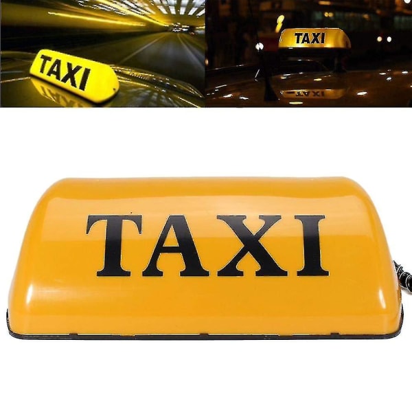 12v Taxi Top Sign Vanntett Magnetisk Meter Cab Lamp Lys Led Taxi Signal Lampe - Gul