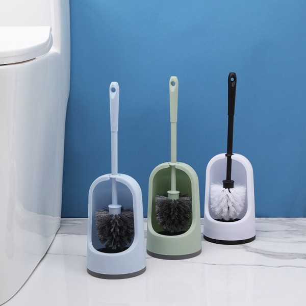 Toalettborste med mjuka borst, högkvalitativ och modern toalettrengöringsborste för badrum, med hållare halvvit? 1 st