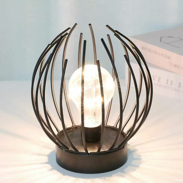 Metall C??fig bordslampa, trådlös batterilampa med Edison Style LED-lampa, idealisk för bröllop, fester, uteplatsevenemang inomhus