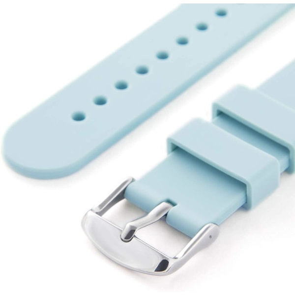 Watch - Färgglatt watch - Ersättningsband av silikon för klassisk eller ansluten watch - Snabbkoppling - Stort urval av färgerblå,18