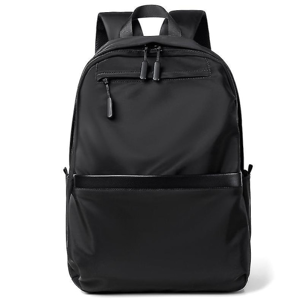 Ny Casual Business ryggsäck för män Nylon Enfärgad Stor kapacitet Student Skolväska Resebokpack Vattentäta väskor（Svarta）