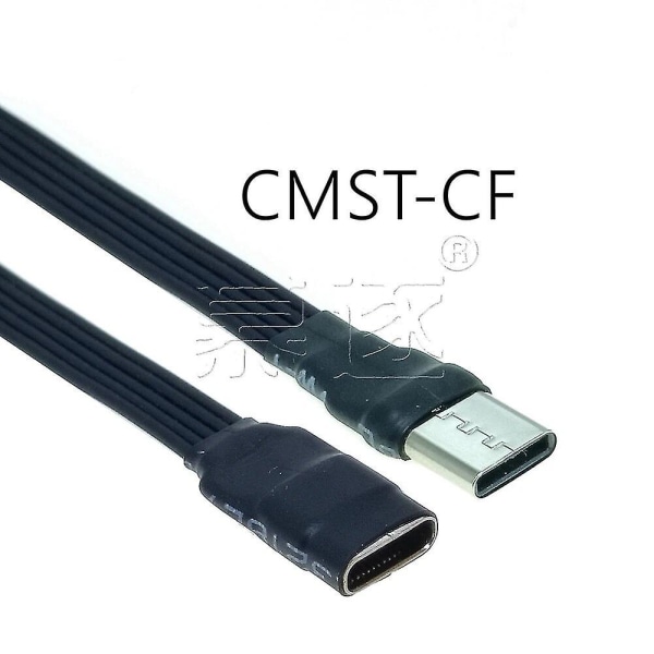 5CM-100CM litteä kyynärpää USB-C Type C UpDown 90 Data Load PD-kaapeli vasen ja oikea USB C universal Android-puhelimille (30CM, CMST-CF)
