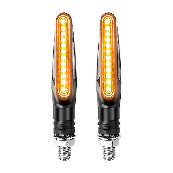 2 stk Universal Motorcykel Led Blinklys Lys strømmende vand Blinkende Indikator Sekventiel hale Løbelygte Blinker Blinker