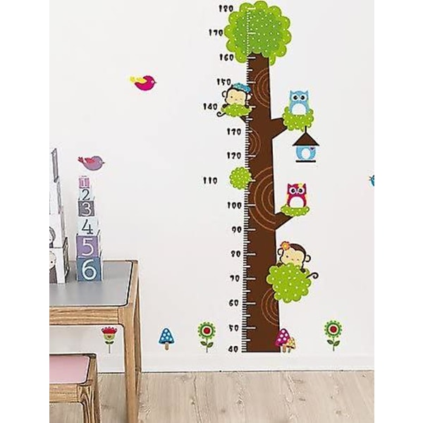 Growth Chart Monkey Cartoon Tree Height Chart Wall Sticker Vinyl Decal Decor Sticker Removable Home Decor